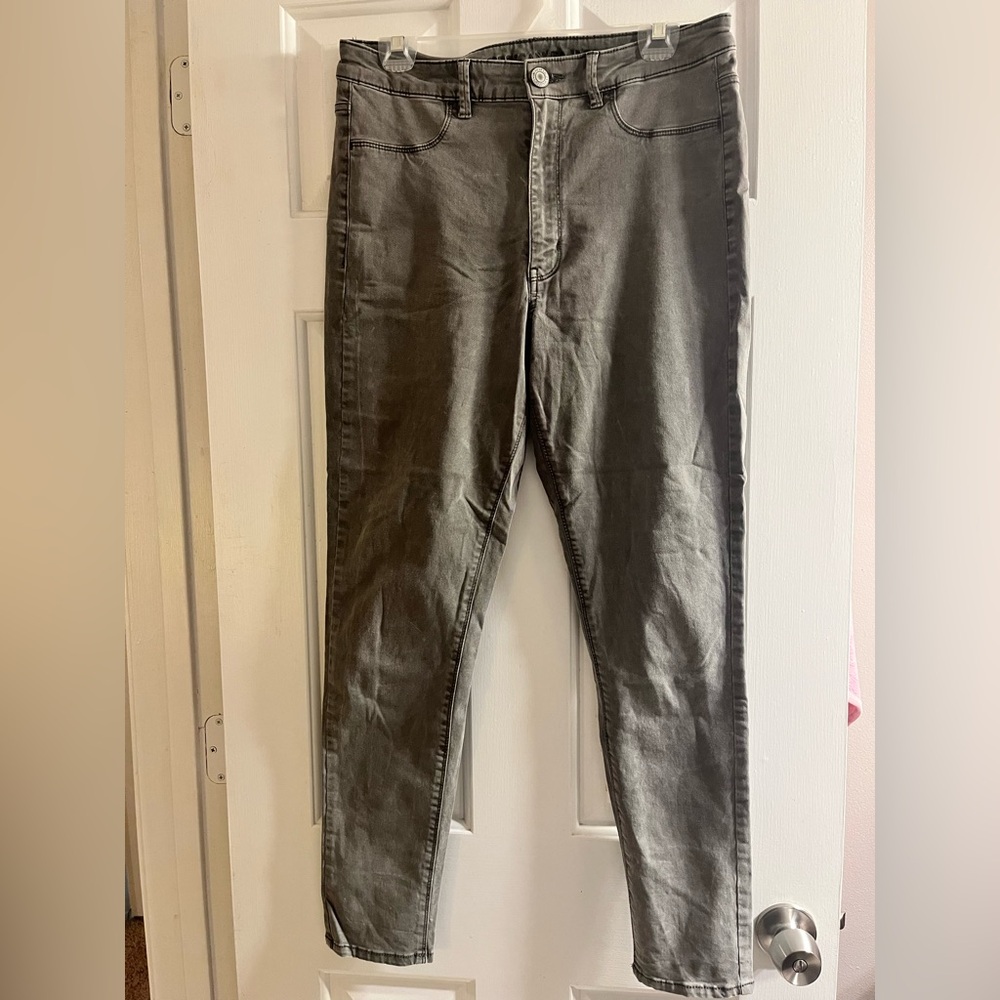 Olive green high rise pants